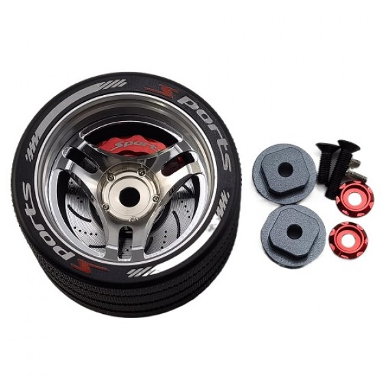Aluminum RC Transmitter Steering Wheel for SANWA FUTABA Flysky NB4 X9: Silver