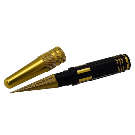Aluminum Classic+ Plus RC Car Body Reamer Universal 0-14mm Steel Hole Saw Expanding Opener Reamer Golden Black Color -  Precision Tool for Perfect RC Car Body Fitting