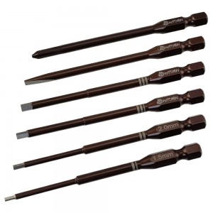Classic RC Power Tool Tips 6pcs (6.35mm/1/4) Hex1.5/2.0/ 2.5/3.0mm Phil4.0mm+ Flat4.0mm- : Red L=85mm, 6pcs/set