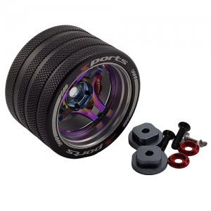 Aluminum RC Transmitter Steering Wheel for SANWA FUTABA Flysky NB4 X9: Purple