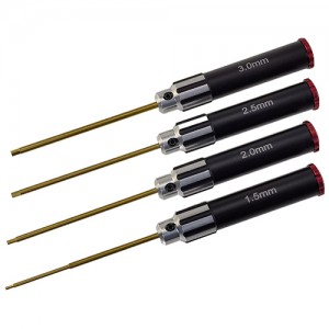 Classic Allen Wrench Hex Set - Ghost Black 4pcs RTT2404A01B1 Hex1.5x 173mm RTT2404A01B2 Hex2.0 x 173mm RTT2404A01B3 Hex2.5 x 173mm RTT2404A01B4 Hex3.0 x 173mm Titanium Coated Tips 4pcs/set Handle Dia: 17.5mm