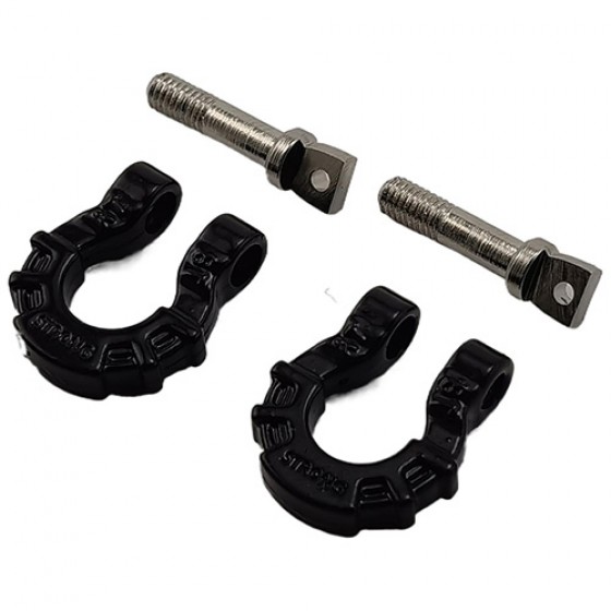 Metal Scale Tow Shackles for 1/10 Crawler SCX10 I II III / TRX4: Black 2pcs/set