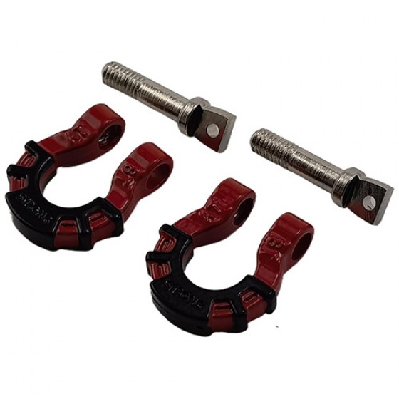 Metal Scale Tow Shackles for 1/10 Crawler SCX10 I II III / TRX4: Red 2pcs/set