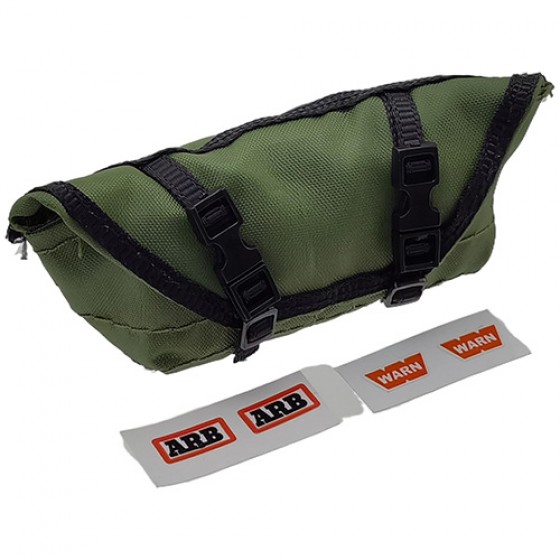 Scale 1/10 RC Adventure Duffle Bag with Realistic Clips and Straps for 1/10 RC Crawler: Green