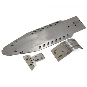 Stainless Steel Chassis Skid Protector Plate with Front & Rear Chassis Protectors for Tamiya BBX (BB-01) Buggy