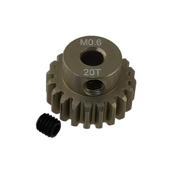 3.175 Bore M0.6 - 20T Aluminum 7075 Hard Coated Motor Pinions Gear - Ti Gold with M3 set screw