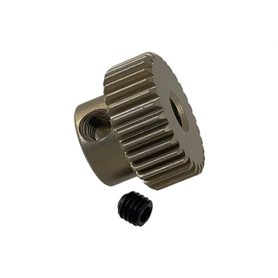3.175 Bore 64DP - 30T Aluminum 7075 Hard Coated Motor Pinions Gear - Ti Gold with M3 set screw