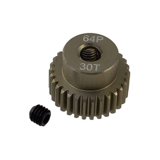 3.175 Bore 64DP - 30T Aluminum 7075 Hard Coated Motor Pinions Gear - Ti Gold with M3 set screw
