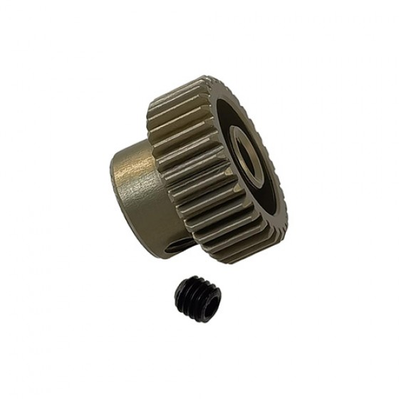 3.175 Bore 64DP - 31T Aluminum 7075 Hard Coated Motor Pinions Gear - Ti Gold with M3 set screw