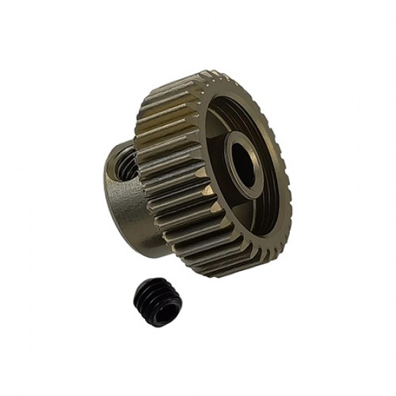 3.175 Bore 64DP - 33T Aluminum 7075 Hard Coated Motor Pinions Gear - Ti Gold with M3 set screw