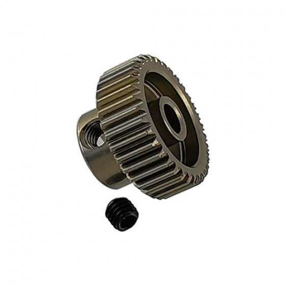3.175 Bore 64DP - 34T Aluminum 7075 Hard Coated Motor Pinions Gear - Ti Gold with M3 set screw