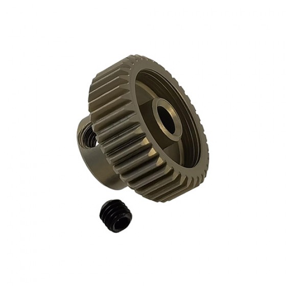 3.175 Bore 64DP - 36T Aluminum 7075 Hard Coated Motor Pinions Gear - Ti Gold with M3 set screw