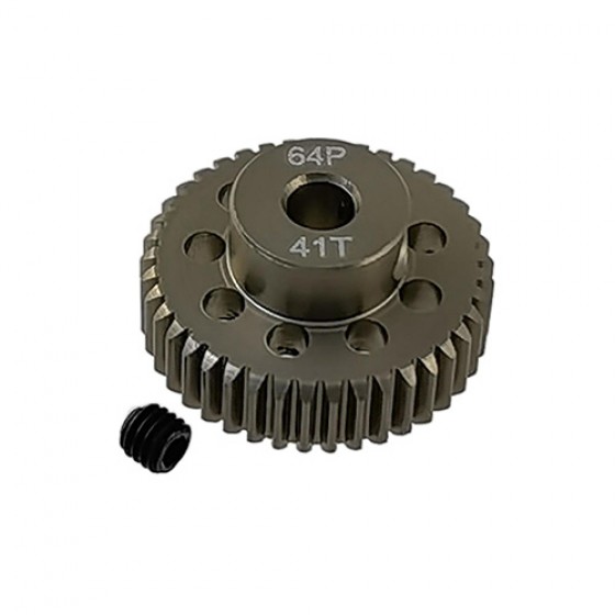 3.175 Bore 64DP - 41T Aluminum 7075 Hard Coated Motor Pinions Gear - Ti Gold with M3 set screw