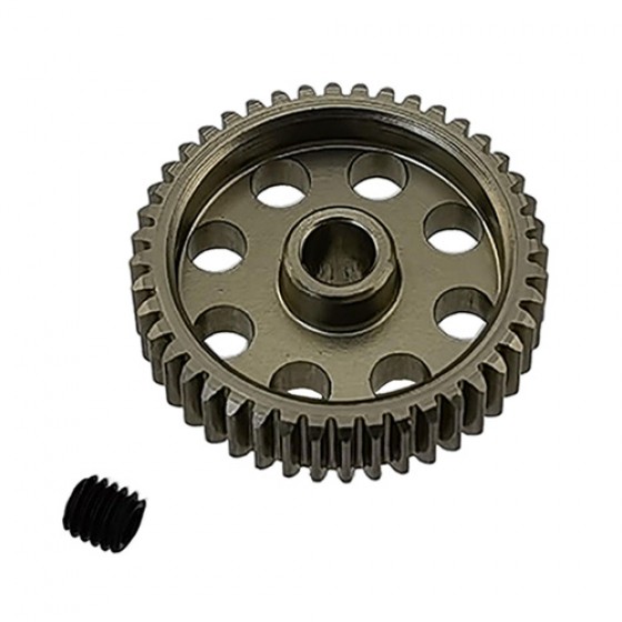 3.175 Bore 64DP - 44T Aluminum 7075 Hard Coated Motor Pinions Gear - Ti Gold with M3 set screw