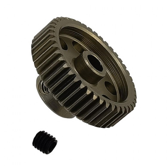 3.175 Bore 64DP - 44T Aluminum 7075 Hard Coated Motor Pinions Gear - Ti Gold with M3 set screw