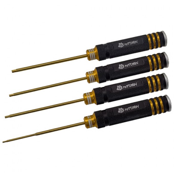Classic Allen Wrench Set Hex1.5/2.0/ 2.5/3.0mm - C Black Gold 4pcs Titanium Coated Tips