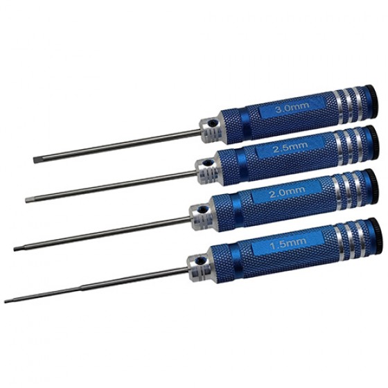 White Steel Allen Wrench Set - Blue 4pcs Hex1.5 /2.0/2.5/3.0mm