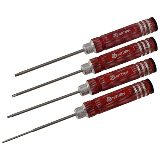 White Steel Allen Wrench Set - Red 4pcs RTT11025A Hex1.5 x 180mm RTT11025B Hex2.0 x 180mm RTT11025C Hex2.5 x 180mm RTT11025D Hex3.0 x 180mm White Steel Tips 4pcs/set