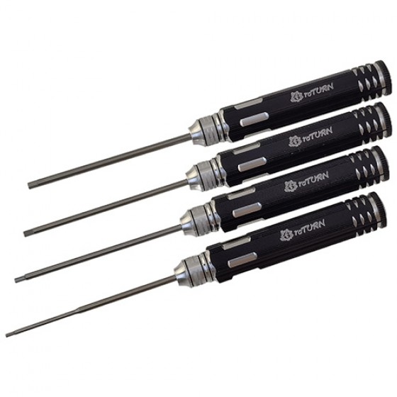 White Steel Allen Wrench Set - B Black  4pcs RTT11028A Hex1.5 x 180mm RTT11028B Hex2.0 x 180mm RTT11028C Hex2.5 x 180mm RTT11028D Hex3.0 x 180mm White Steel Tips 4pcs/set