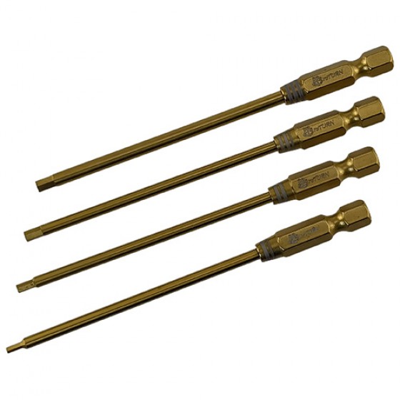 Premium RC Power Tool Tit-Coated Hex1.5/2.0/ 2.5/3.0mm Tips 4pcs (6.35mm)