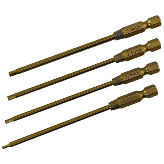 Premium RC Power Tool Tit-Coated Hex1.5/2.0/ 2.5/3.0mm Tips 4pcs (6.35mm)