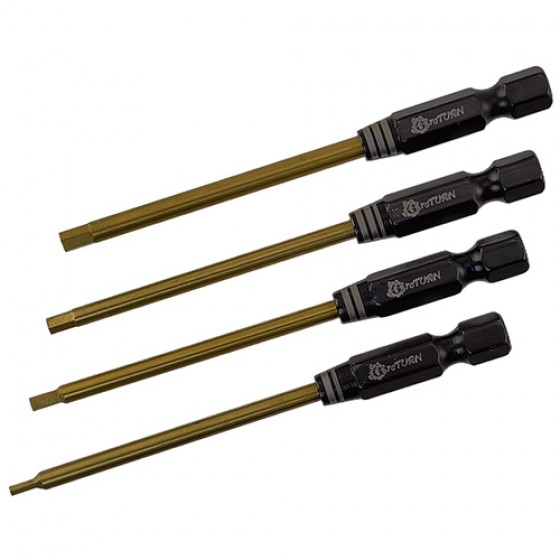 Classic Tit-Coated Tips 4pcs (6.35mm/1/4) - RC Power Tool Tips​ Hex1.5/2.0/ 2.5/3.0mm/ L=78mm, 4pcs/set