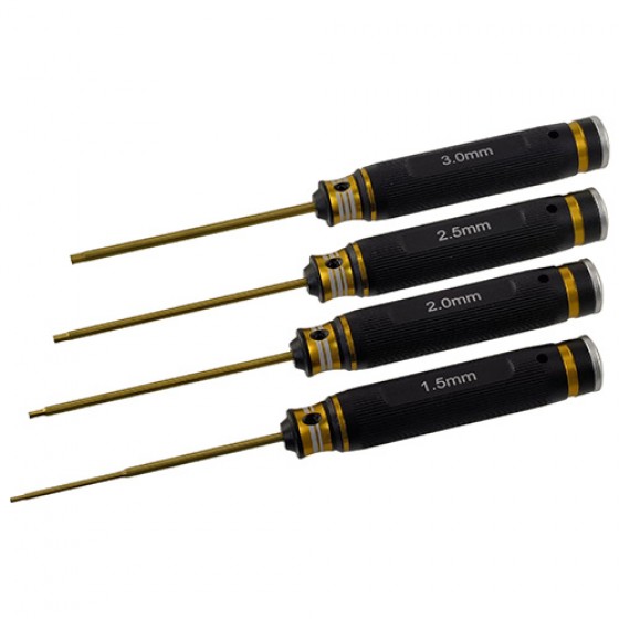 Barrel Gold Premium Allen Wrench Set - Black Gold 4pcs Hex1.5/2.0/2.5/3.0mm