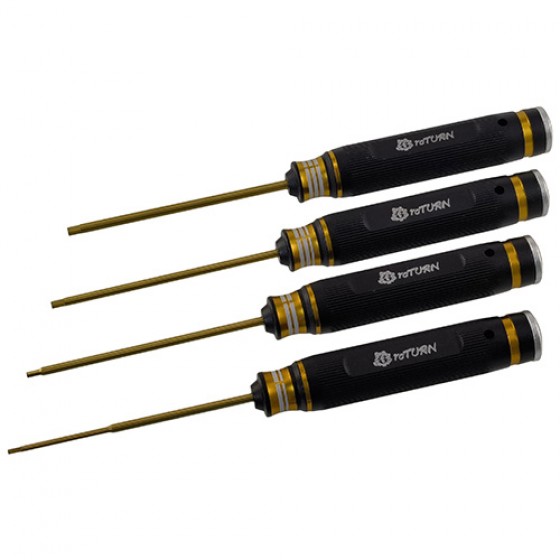 Barrel Gold Premium Allen Wrench Set - Black Gold 4pcs Hex1.5/2.0/2.5/3.0mm