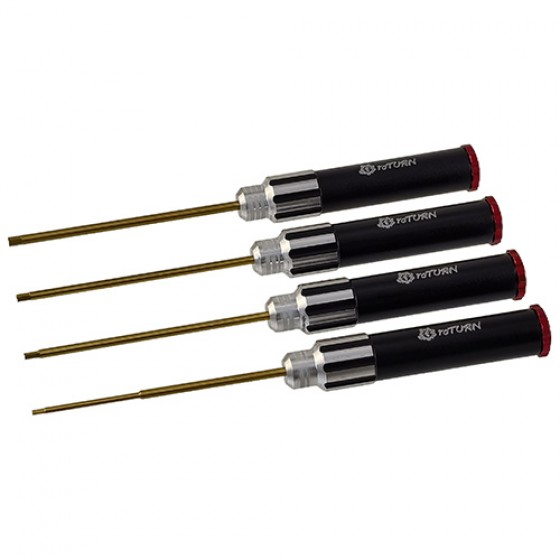 Classic Allen Wrench Hex Set - Ghost Black 4pcs RTT2404A01B1 Hex1.5x 173mm RTT2404A01B2 Hex2.0 x 173mm RTT2404A01B3 Hex2.5 x 173mm RTT2404A01B4 Hex3.0 x 173mm Titanium Coated Tips 4pcs/set Handle Dia: 17.5mm