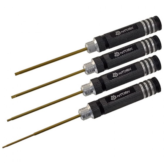 Classic Allen Wrench Set - A Black 4pcs RTT11008A Hex1.5 x 180mm RTT11008B Hex2.0 x 180mm RTT11008C Hex2.5 x 180mm RTT11008D Hex3.0 x 180mm Titanium Coated Tips 4pcs/set