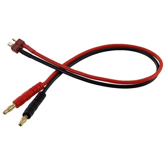 T Plug(Deans) Male to 4.0mm  Banana Plug Male Conversion Connector 1M1M 14AWG 300mm 1pc/bag (1pc)