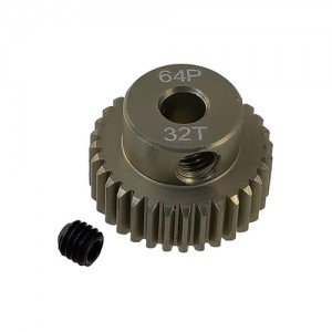 3.175 Bore 64DP - 32T Aluminum 7075 Hard Coated Motor Pinions Gear - Ti Gold with M3 set screw