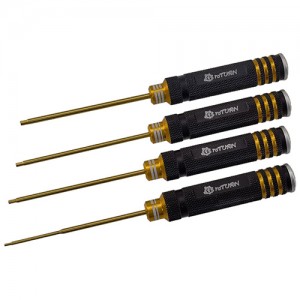 Classic Allen Wrench Set Hex1.5/2.0/ 2.5/3.0mm - C Black Gold 4pcs Titanium Coated Tips