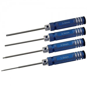 White Steel Allen Wrench Set - Blue 4pcs Hex1.5 /2.0/2.5/3.0mm