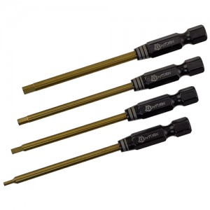 Classic Tit-Coated Tips 4pcs (6.35mm/1/4) - RC Power Tool Tips​ Hex1.5/2.0/ 2.5/3.0mm/ L=78mm, 4pcs/set