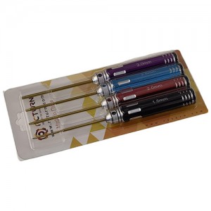 Classic Allen Wrench Set - Color Four RTT01FA1 Hex1.5 x 180mm - Black RTT01FA2 Hex2.0 x 180mm - Red RTT01FA3 Hex2.5 x 180mm - Blue RTT01FA4 Hex3.0 x 180mm - Purple Ti-Coated Tips