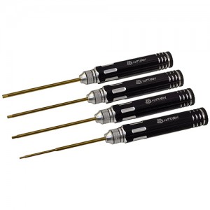 Classic Allen Wrench Set - C Black 4pcs RTT11010A Hex1.5 x 180mm RTT11010B Hex2.0 x 180mm RTT11010C Hex2.5 x 180mm RTT11010D Hex3.0 x 180mm Titanium Coated Tips 4pcs/set