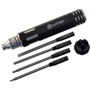 White Steel Black B 4 in 1 Magnetic Screwdriver Set 1.5/2.0/ 2.5/3.0mm White Steel Tips  1 set