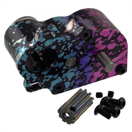 Alloy 2-Speed Transmission & Overdrive Gearbox for 1/10 Scale RC LCG Crawlers – Compatible with Axial SCX10 II, Pro Capra, Element & Gspeed DIY Chassis:Splash Graffiti