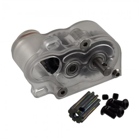 2-Speed Transmission & Overdrive Gearbox with Transparent  Design for 1/10 Scale RC LCG Crawlers – Compatible with Axial SCX10 II, Pro Capra, Element & Gspeed DIY Chassis: Transparent