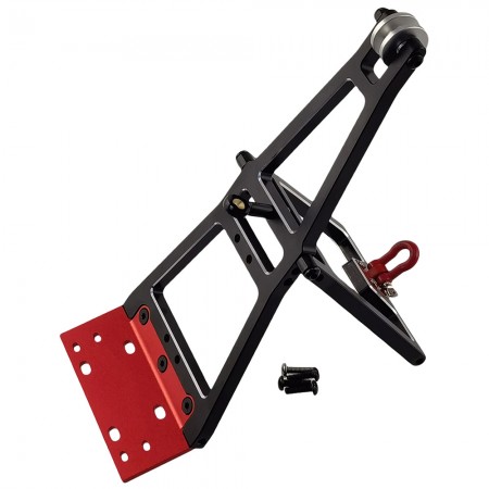 Aluminum 1/10 Scale Crawler Winch Stent Rescue Wrecker Kit with Trailer Tow Hook for TRX4 SCX10 II Capra LCG Chassis: Red