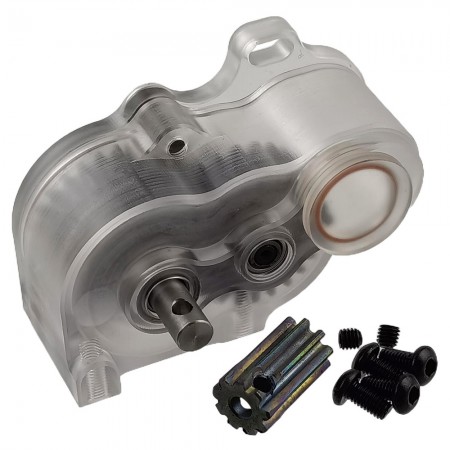 2-Speed Transmission & Overdrive Gearbox with Transparent  Design for 1/10 Scale RC LCG Crawlers – Compatible with Axial SCX10 II, Pro Capra, Element & Gspeed DIY Chassis: Transparent