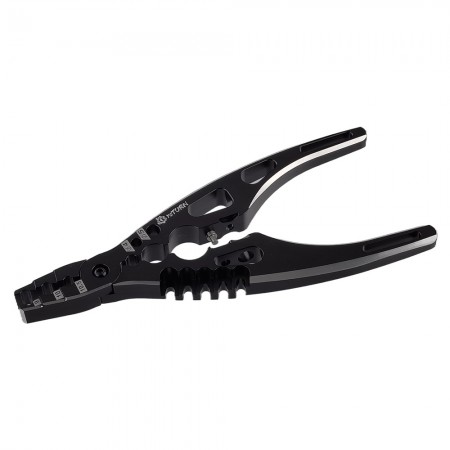 Aluminum Shock Damper Assembly Multi-Tool: Adjustable 3-10.5mm Shaft Pliers, Shock Body Pliers, Ball Joint Tool & Dual 4/5mm Soldering Plug Holder: Silver