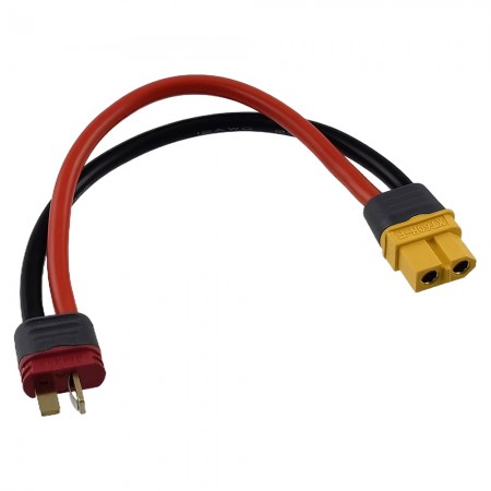 XT60 Female to Dean (T-plug) Male Conversion Connector / Charge Lead Cable  1F1M 12AWG 15cm