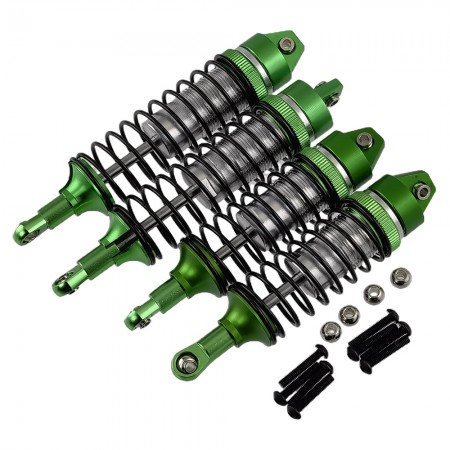 Alloy Adjustable Shocks Damper 22.5x114.5mm (101.5mm) for 1/10th TRAXXAS Slash 4x4 Short Course Trucks: Green-Silver Bore to Bore Length: 105mm / 91mm