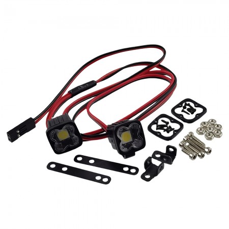 1+1 Two Leads RC LED Light Bar - Solid White 5V-8.4V 5050 LED Leads 14x14(17)x12mm (x2)