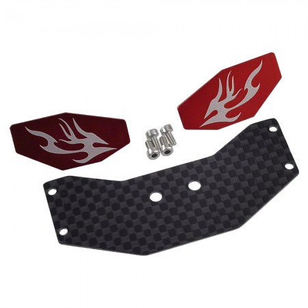 RC Rear Wing Carbon Fiber & Alloy Tail Wing for Losi 1/24 Micro-B 2WD BUGGY: Red