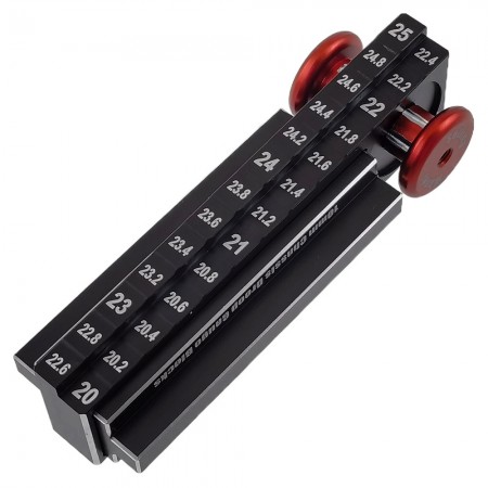 Aluminum Circle 20 - 25mm Droop Gauge in 0.2mm Steps with 2pcs Measure Wheels and 2pcs Magnetic 10mm Droop Gauge Block for 1/10th Scale Touring Car or FWD Model