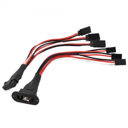 Futaba 3 Male to 3 Female Conversion Connector with Flange Connector Triple Servo Wing Harness  3M3F 20AWG 150mm