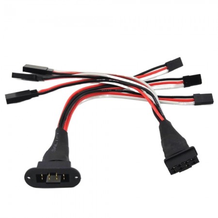 Futaba 3 Male to 3 Female Conversion Connector with Flange Connector Triple Servo Wing Harness  3M3F 20AWG 150mm